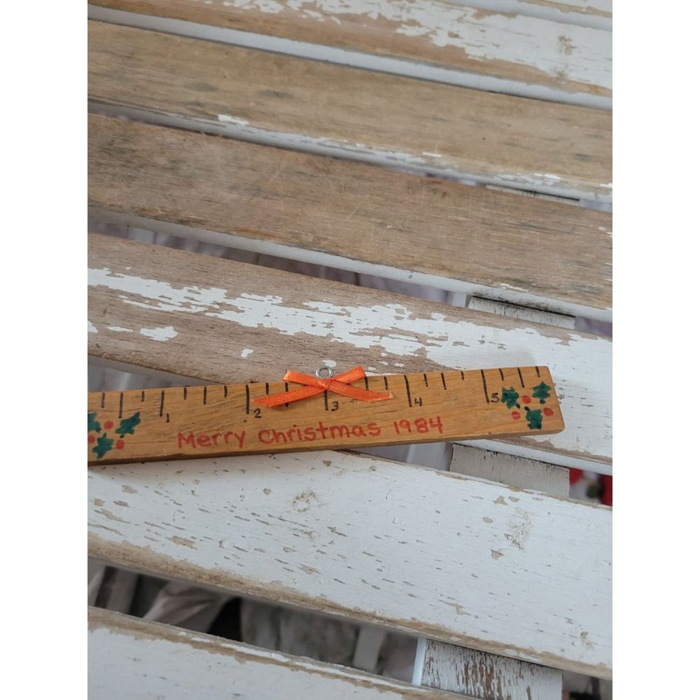Vintage ruler measurement teacher ornament vintage Xmas holiday‎ tree